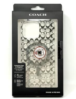 Coach iPhone 16 Pro Max Clear Case Signature Cs Deep Forest Logo Magsafe NIP